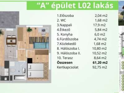 Eladó téglalakás - Tatabánya (Kertváros) / 10. kép