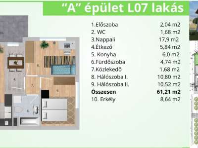Eladó téglalakás - Tatabánya (Kertváros) / 15. kép