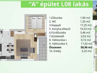 Eladó téglalakás - Tatabánya (Kertváros) / 16. kép