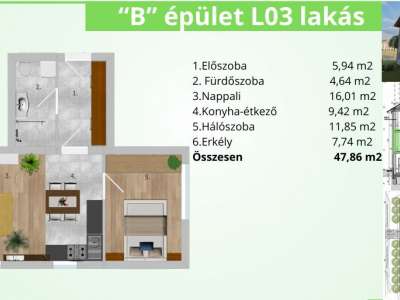 Eladó téglalakás - Tatabánya (Kertváros) / 19. kép