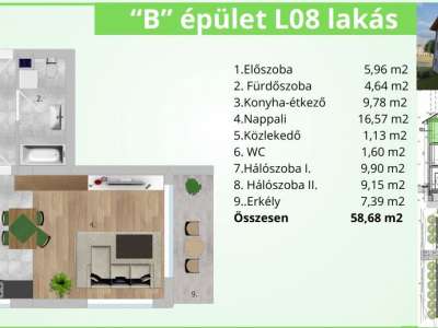 Eladó téglalakás - Tatabánya (Kertváros) / 24. kép