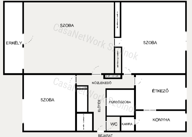Eladó szolnokon a Meder utcában egy 77 m2-es 2+1 szobás lakás.