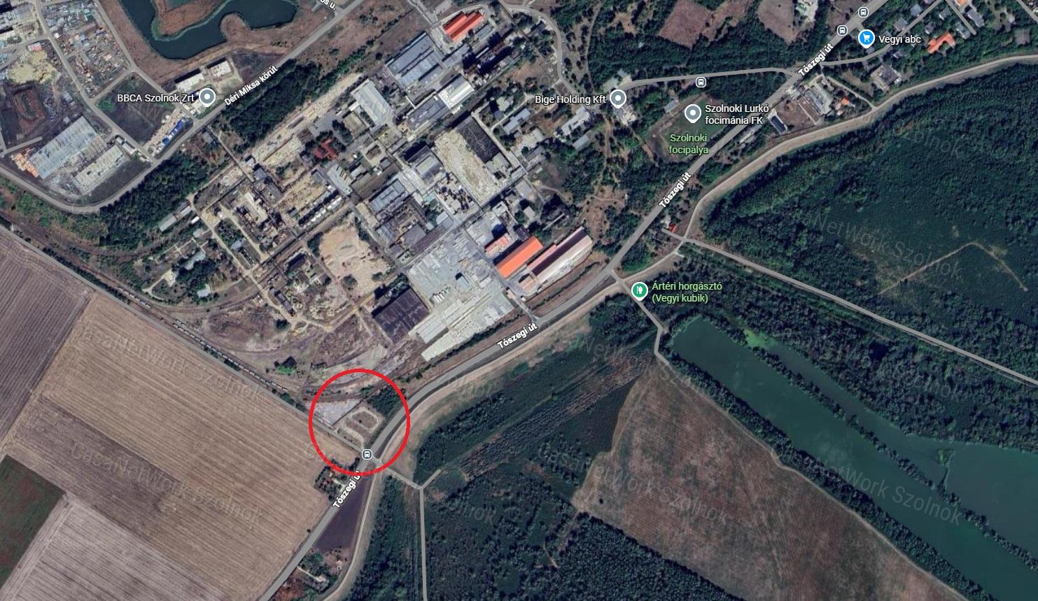 Eladó iparterület Szolnokon, a Tószegi úton