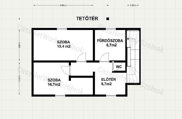Eladó Kétpón egy 4 szobás 116m2-es tetőteres családi ház + csarnok