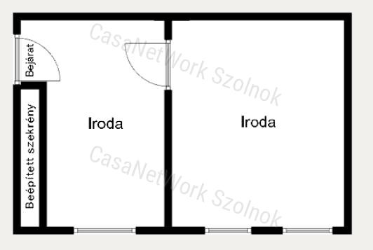 Szolnokon a József A. úton 36 m2-es, 2. emeleti irodahelyiség kiadó
