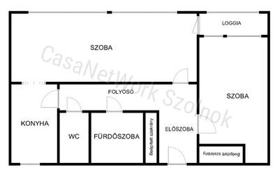 Eladó Szolnok belvárosában Ady E. úton egy 49 m2-es két szobás lakás.