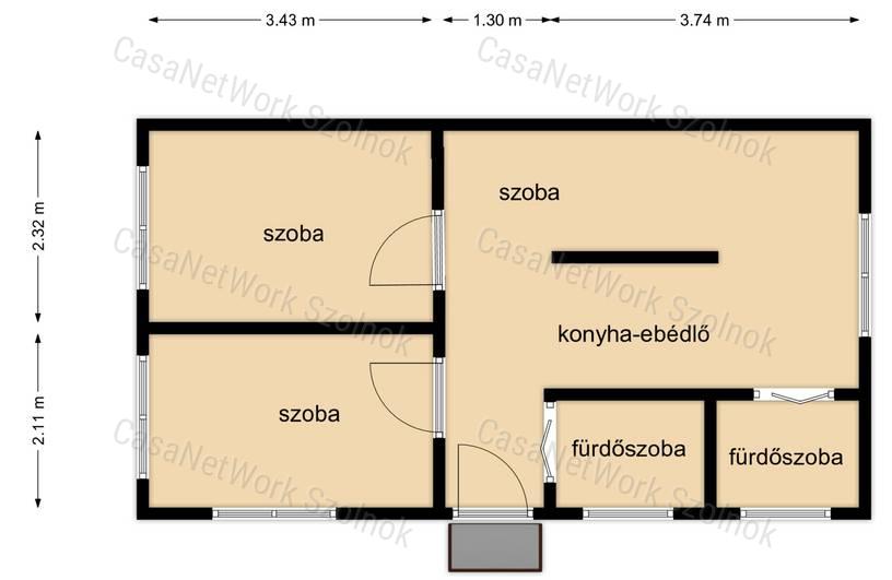 Tiszaföldváron eladó jó állapotú kertes családi ház!