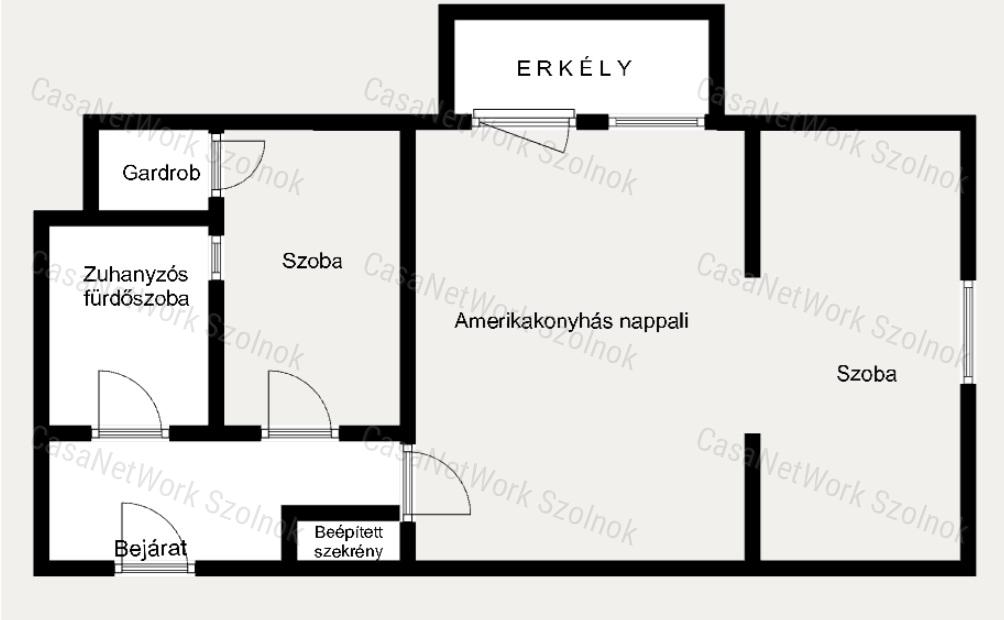 Szolnokon a belvárosban amerikai konyhás lakás eladó