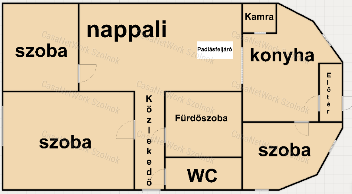 Tiszaföldváron Fő út  melletti 3 szoba + nappalis Családi ház Eladó