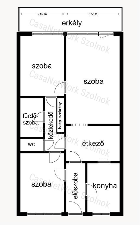 Szolnokon, a Rákóczi úton 3 szobás lakás eladó!