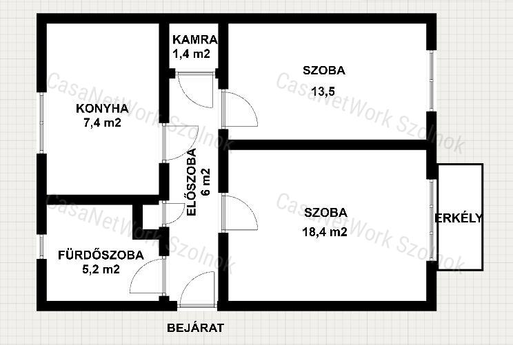 Eladó Martfűn egy felújított 2 szobás 52 m2-es első emeleti lakás