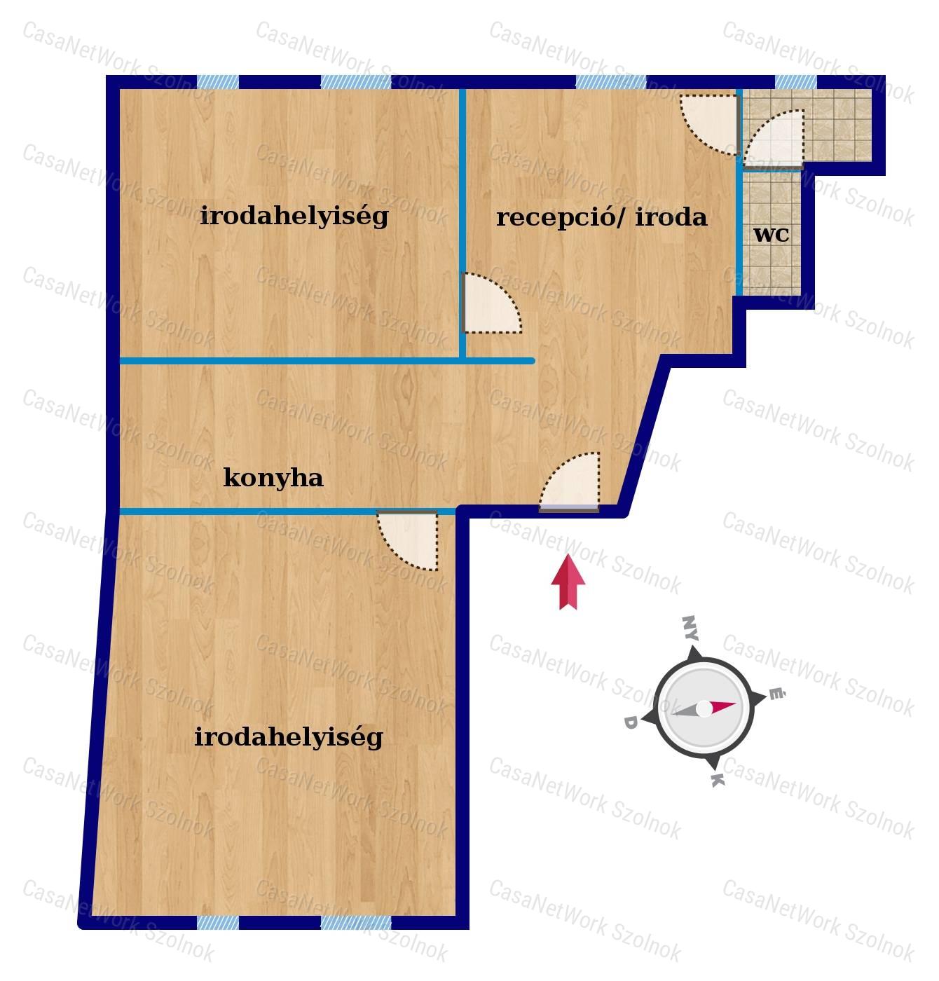 Eladó Szolnok Mária úton egy 212 m2 alapterületű utcafronti üzlet