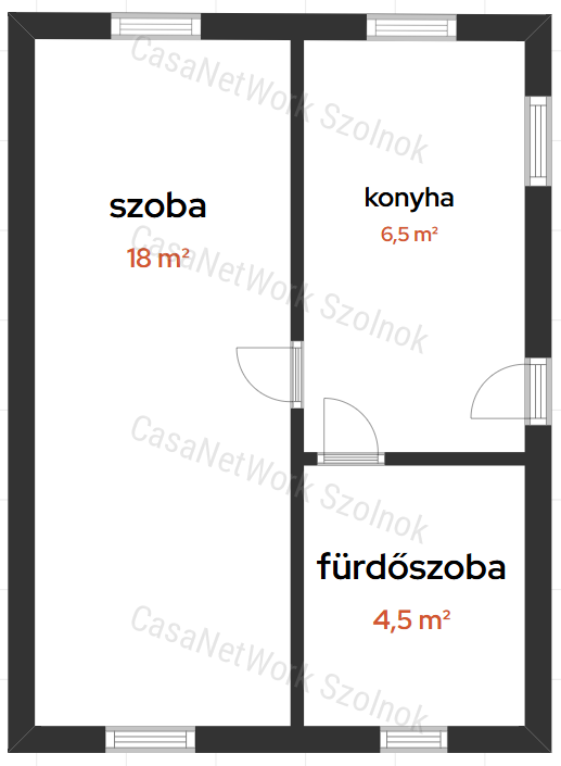 Eladó Tiszaföldvár Ókincsem I. úton, egy szobás felújított tégla ház