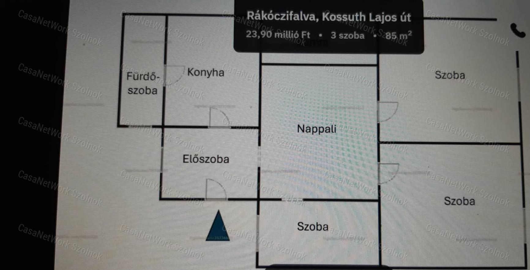 Rákóczifalván eladó kertes családi ház nagy kerttel!