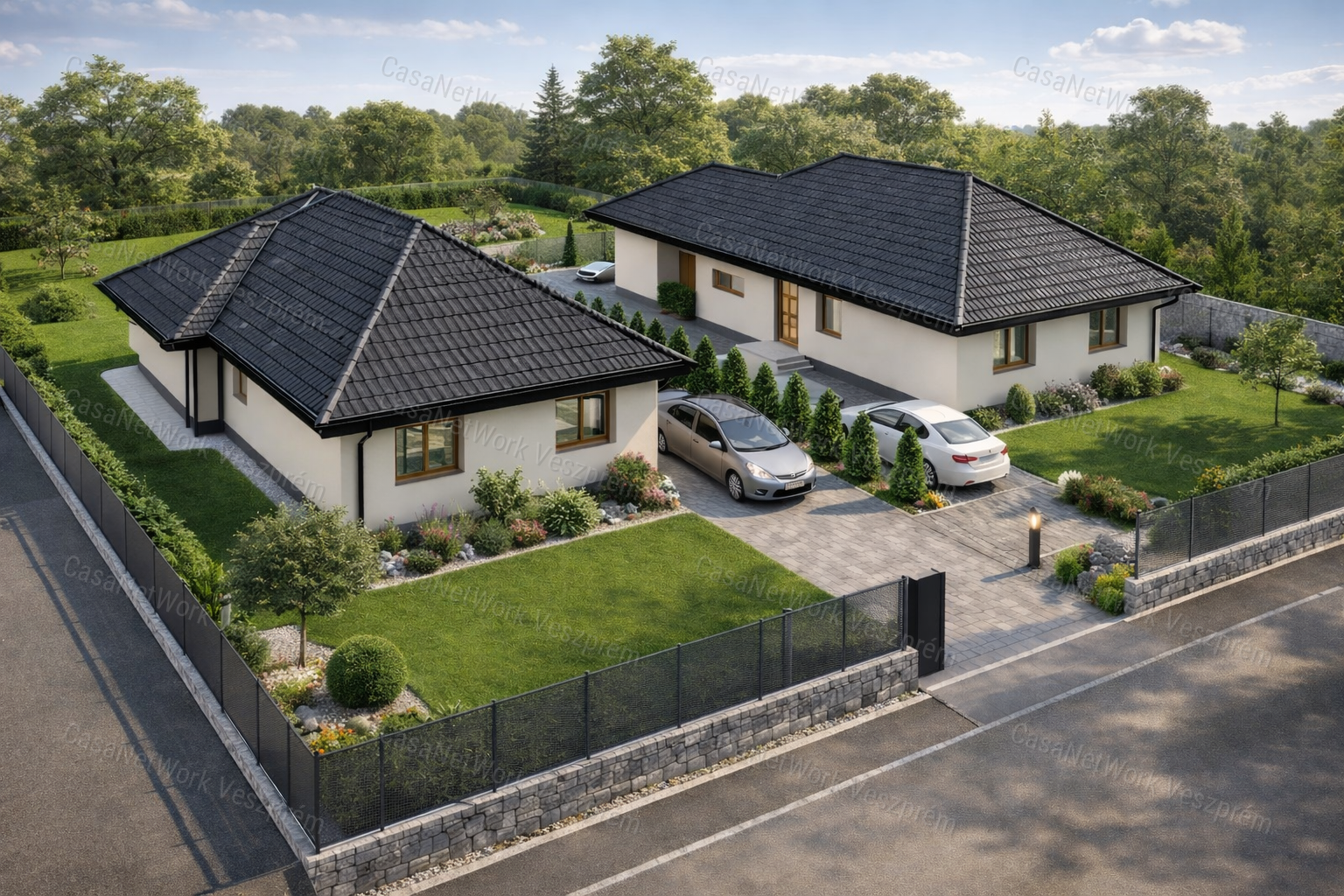 Új építésű ikerház Balatonakarattya központjában