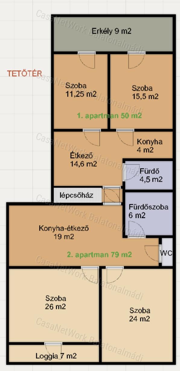 Balatonfüredi 3 szintes családi ház eladó