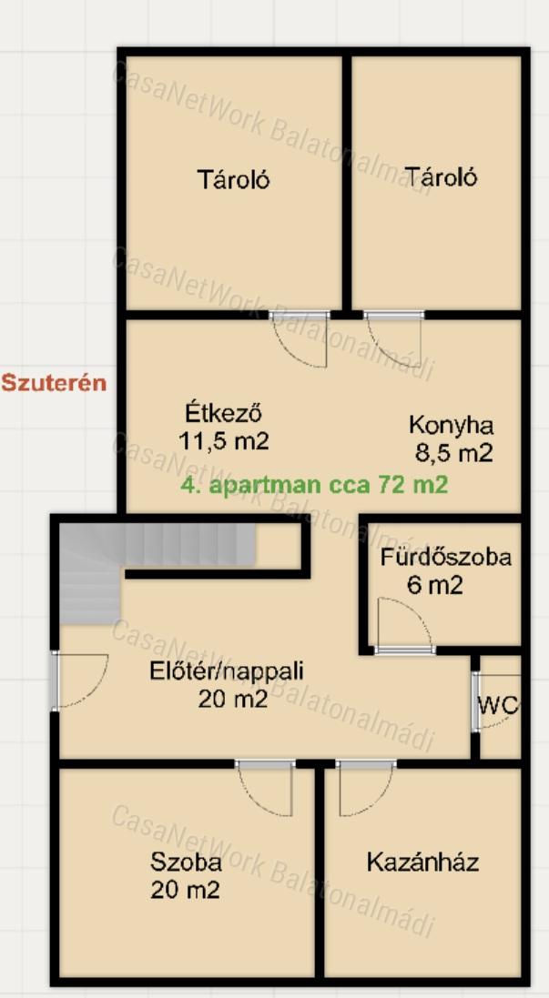 Balatonfüredi 3 szintes családi ház eladó