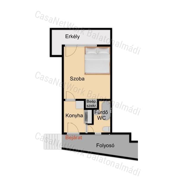 Strandközeli üdülő apartman eladó Alsóörsön