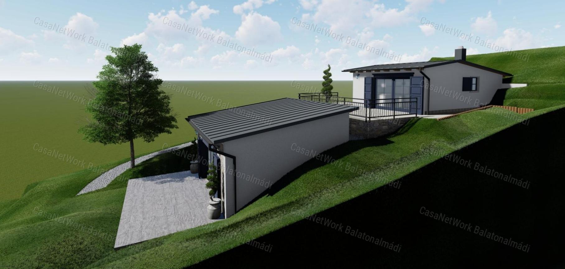 Tájpanorámás zártkert gazdasági épületekkel eladó Felsőörsön