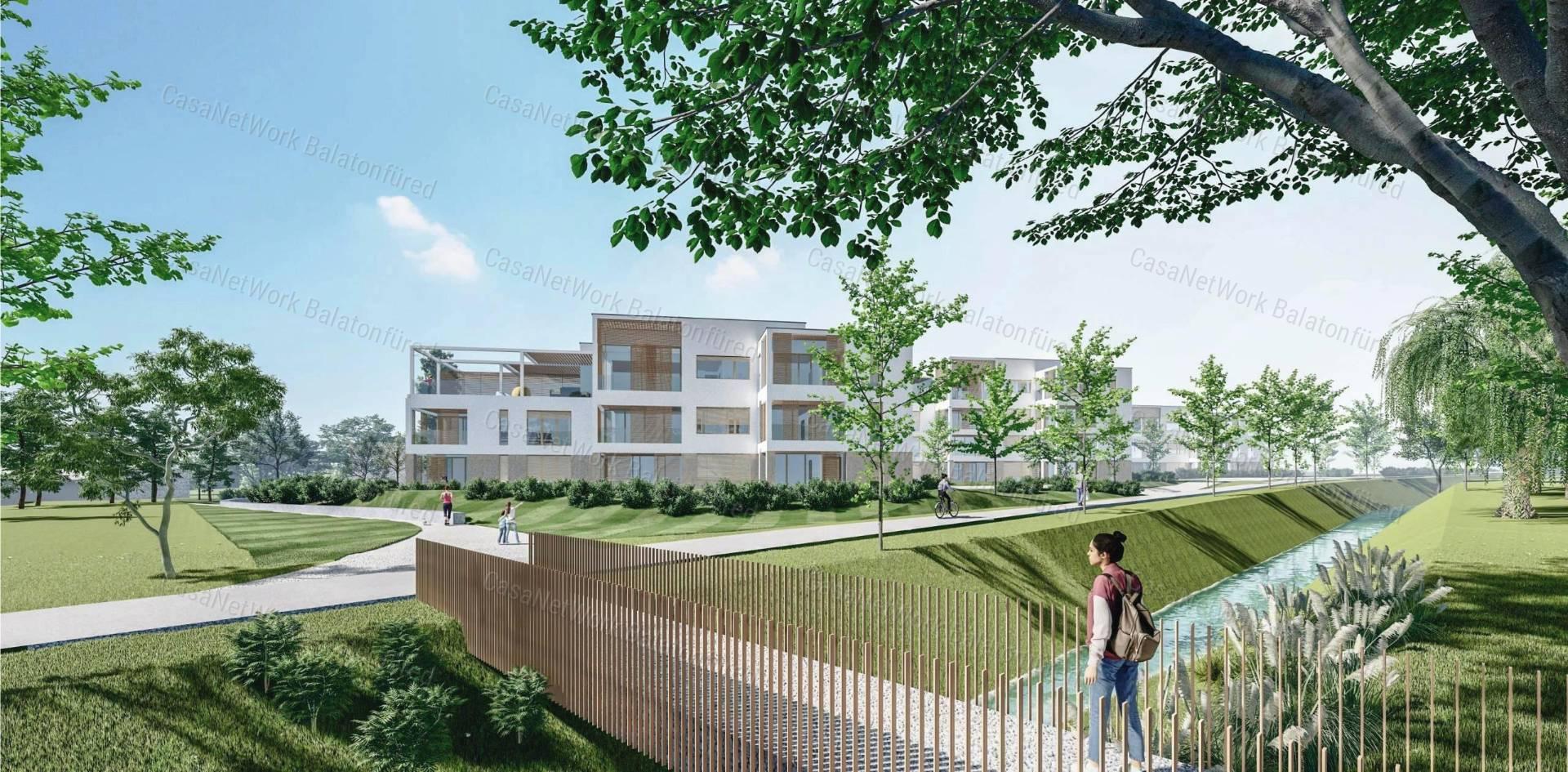Vízpart közeli új építésű tégla lakás