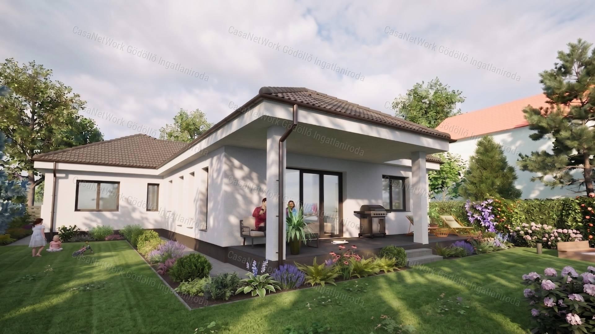 Modern, hőszivattyús családi ház nagy kerttel