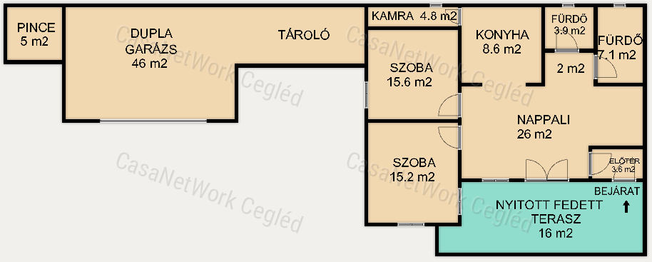 FELSŐPAKONY. ELADÓ 90 m2 IKERHÁZFÉL.