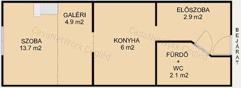 ELADÓ Budapest 6. ker 25 m2 tégla lakás.