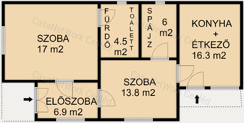 ELADÓ 65 m2 CSALÁDI HÁZ ABONYBAN
