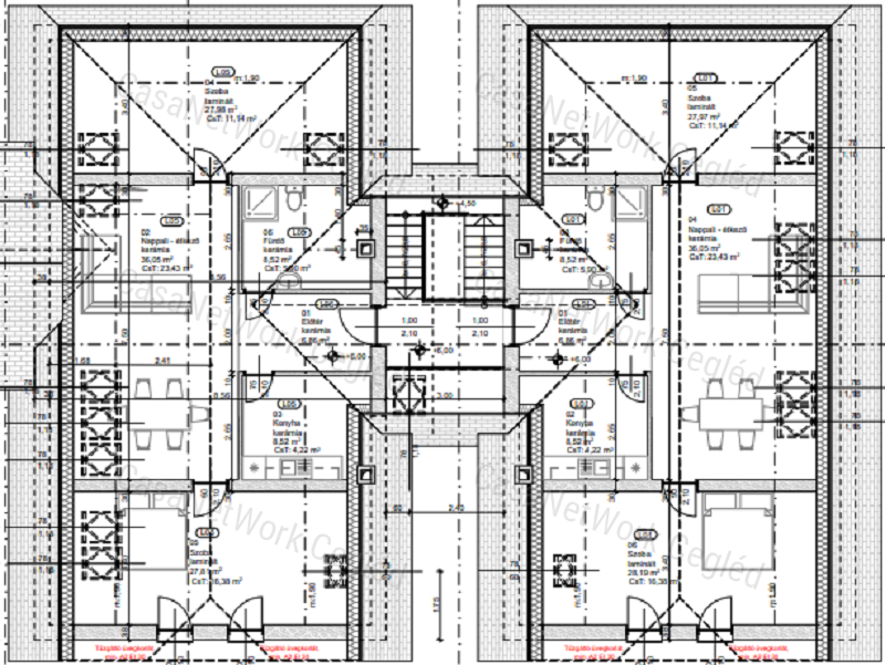 Eladó Cegléden új építésű 6 lakásos társasházi lakás 112 m2.  6. lakás