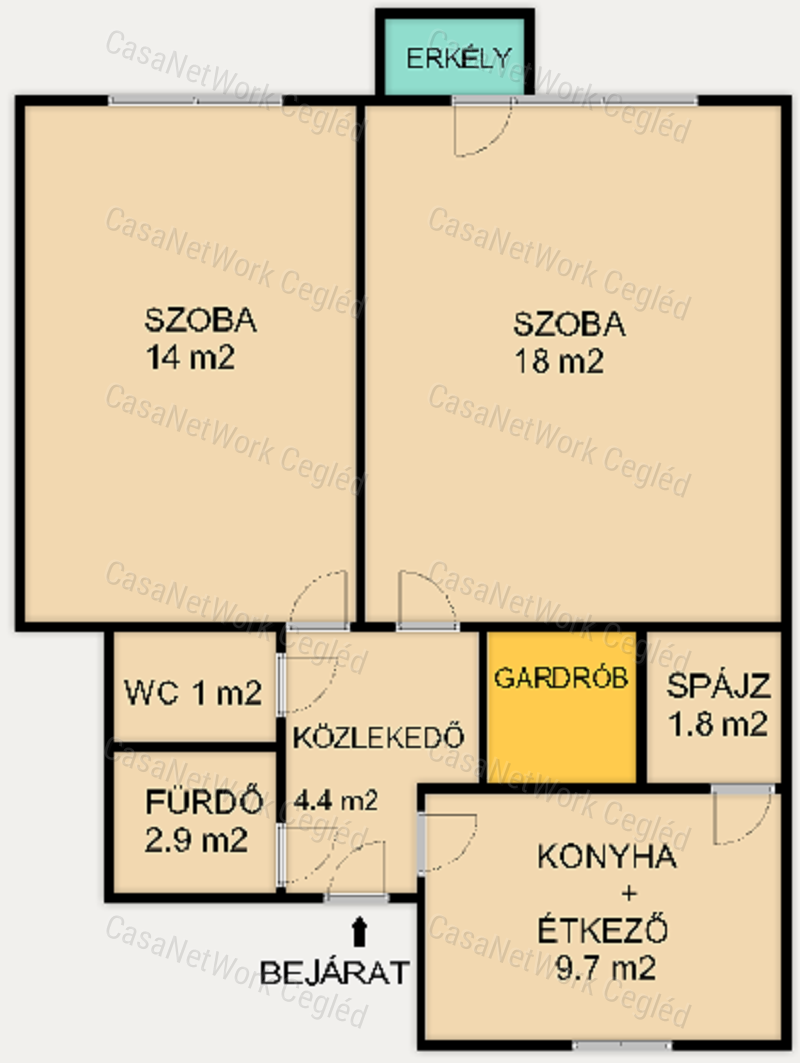 Világos, alacsony rezsijű tégla lakás várja új tulajdonosát Cegléden!