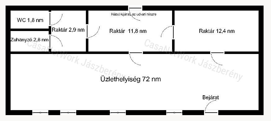 Jászalsószentgyörgyön 832 nm-es telken eladó egy 104 nm-es üzlet