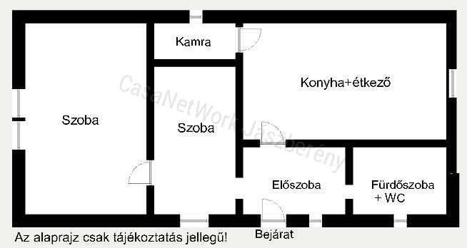 Jászapátin 200 nm-es telken, 55 nm-es, 2 szobás családi ház eladó!