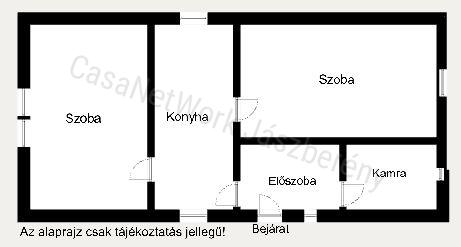 Jászdózsa központjában 50 nm-es felújítandó 2 szobás családi ház eladó