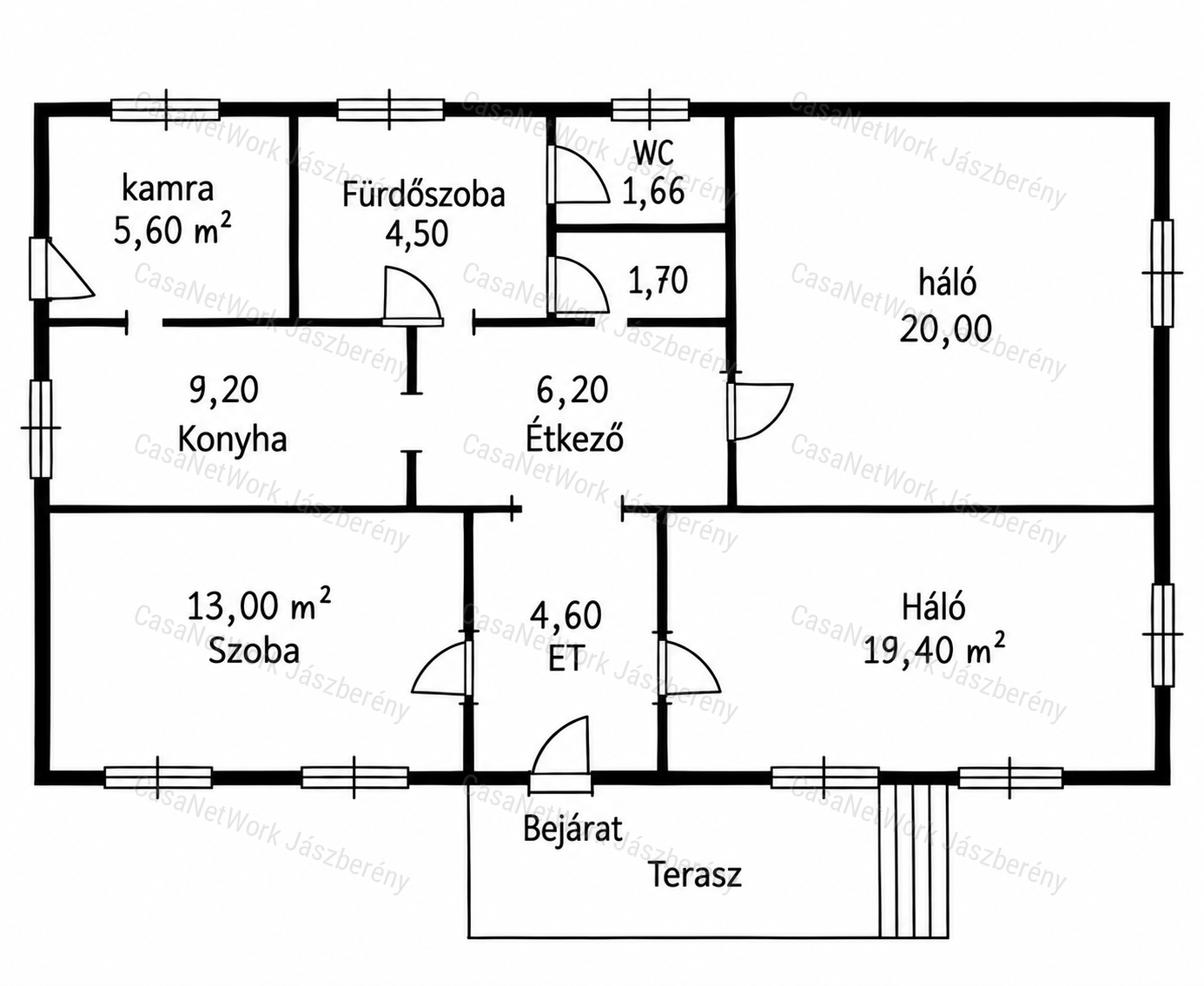 Jászapátin 87 nm-es, 2 szobás családi ház eladó!