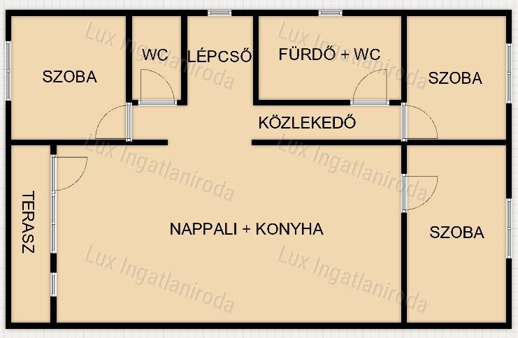 Eladó 94 m2-es társasházi lakás Komáromban, 500 m2-es saját kerttel!