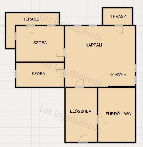 Kiadó kétszobás földszinti lakás Komáromban, dupla terasszal!