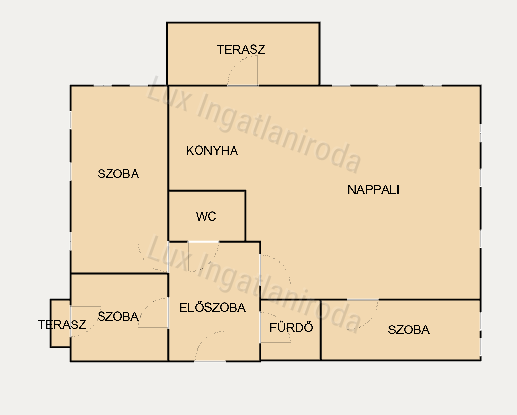 Kiadó három szobás lakás Komáromban, terasszal!