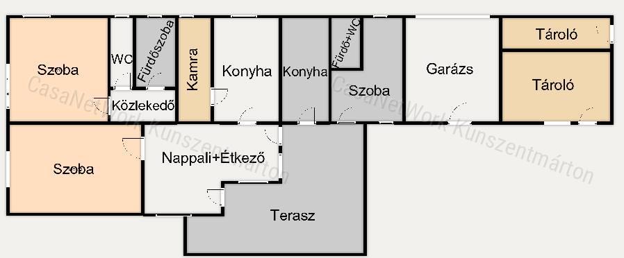 Cserkeszőlőn eladó 5 szobás, nappalis családi ház nagy terasszal