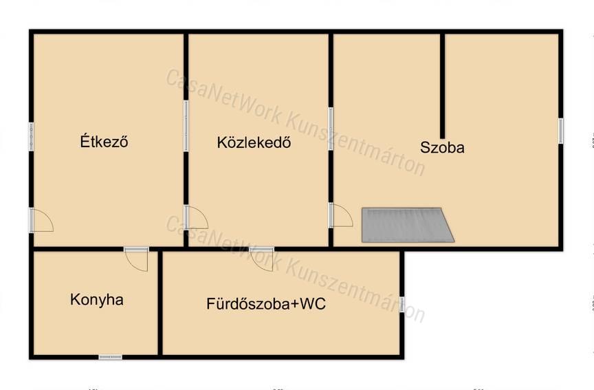 Cserkeszőlőn eladó 2 szobás családi ház