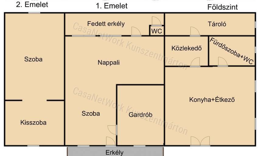 Cserkeszőlőn eladó háromszintes nyaraló