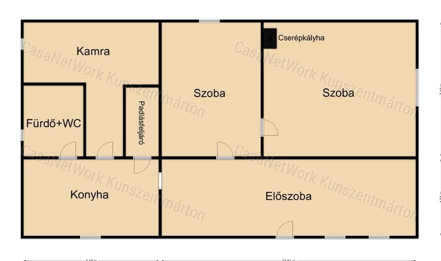 Cserkeszőlőn eladó 2 szobás családi ház
