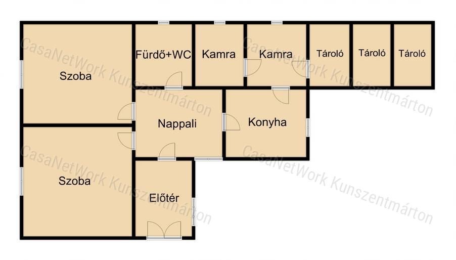 Cserkeszőlőn eladó 2 szoba+nappalis családi ház