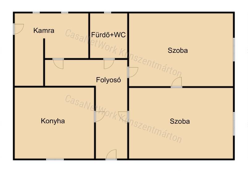 Kiskunlacházán eladó 70 m2-es kertes családi ház