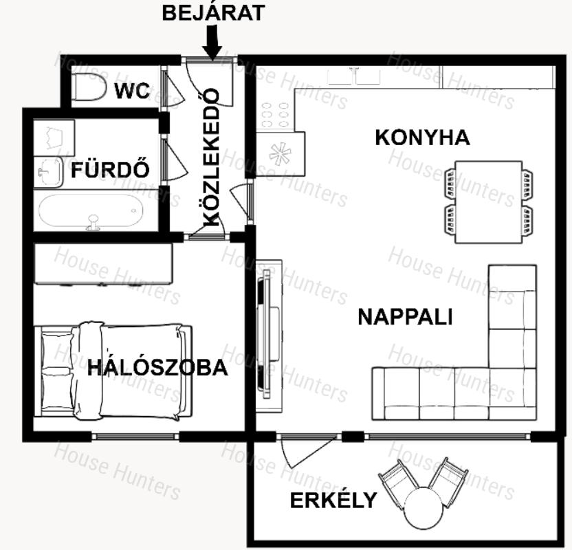 Kiadó Újszerű erkélyes bútorozott gépesített lakás Bp. VII.ker