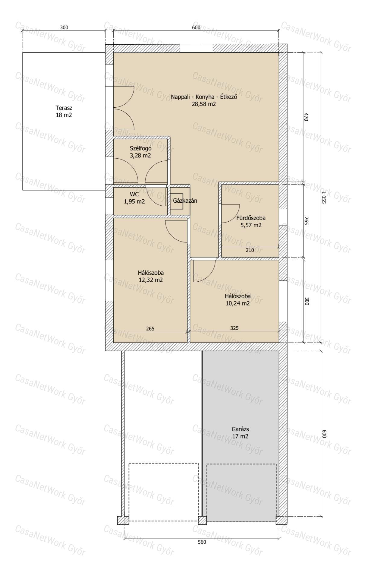 Kertkapcsolatos, kéthálós lakás 18 m²-es terasszal és saját garázzsal Lébényben